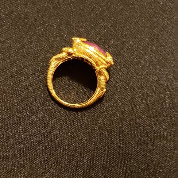 SOLD! Designer Ring Judith Ripka Ruby and 18k Gold - Picture 6 of 7